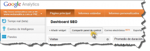 Dashboard SEO Google Analytics Compartir panel de control 300x103 Comparte tu Dashboard Personalizado en Google Analytics